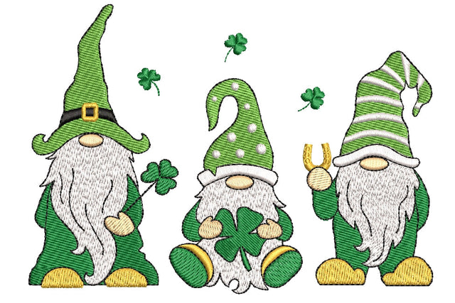 Gnomes Patrick's Day embroidery designs, holiday embroidery designs, 3 sizes, Instant download Embroidery/Applique DESIGNS ArtEMByNatalia 