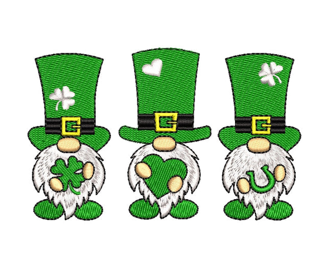 Gnomes Patrick's Day embroidery designs, holiday embroidery designs, 3 sizes, Instant download Embroidery/Applique DESIGNS ArtEMByNatalia 