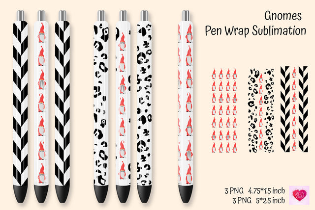 Gnomes Pen Wrap Sublimation. Waterslide Pen Wraps Sublimation Kseniia designer 