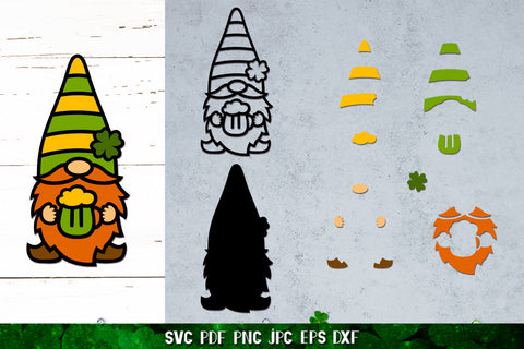 Gnomes St. Patricks Day,Happy St. Patrick's Day,Gnome Clover SVG goodfox86 