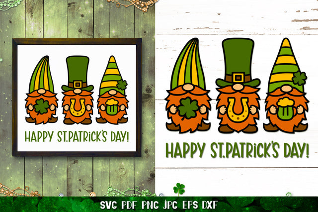 Gnomes St. Patricks Day,Happy St. Patrick's Day,Gnome Clover SVG goodfox86 