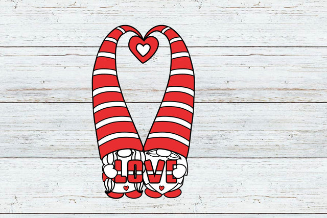 Gnomes Valentine SVG with Love. Valentine's Day SVG SVG Samaha Design 