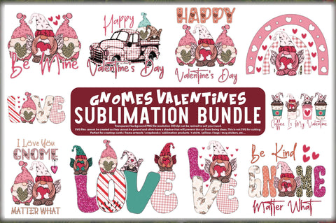 Gnomes Valentines Sublimation Bundle Sublimation Jagonath Roy 