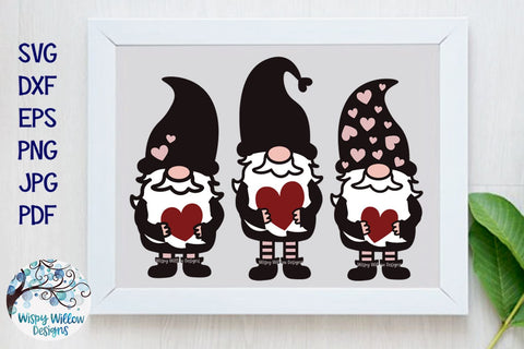 Gnomes with Hearts SVG SVG Wispy Willow Designs 