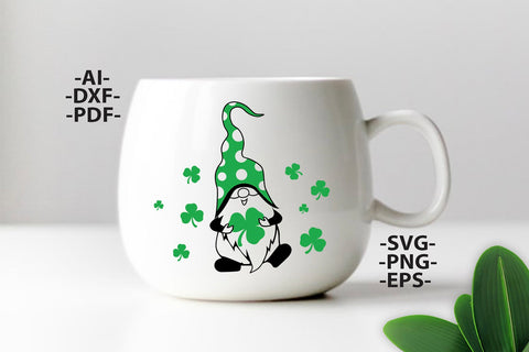 Gnomie hold clover Svg | St Patricks Day SVG | Gnomie Svg | Gnomie mug | Gnomie tshirt | Silhouette Cameo,Cricut files SVG 1uniqueminute 