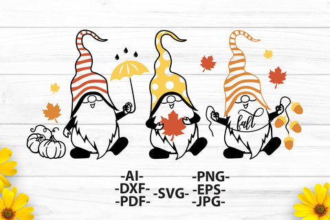 Gnomies Fall Svg, Three Gnomies Svg, Happy Gnomies Svg, Gnomies With Pumpkin, Gnome Svg, Gnomies tshirt, Fall Quotes, Svg Cut files SVG 1uniqueminute 