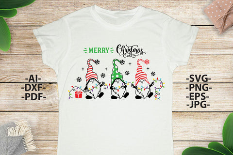 Gnomies Merry Christmas Svg, Happy new year Svg, Gnomies hold lights, Gnome Svg, Gnomies tshirt, Christmas 2022 Svg, Christmas cut files SVG 1uniqueminute 