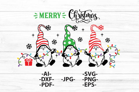 Gnomies Merry Christmas Svg, Happy new year Svg, Gnomies hold lights, Gnome Svg, Gnomies tshirt, Christmas 2022 Svg, Christmas cut files SVG 1uniqueminute 