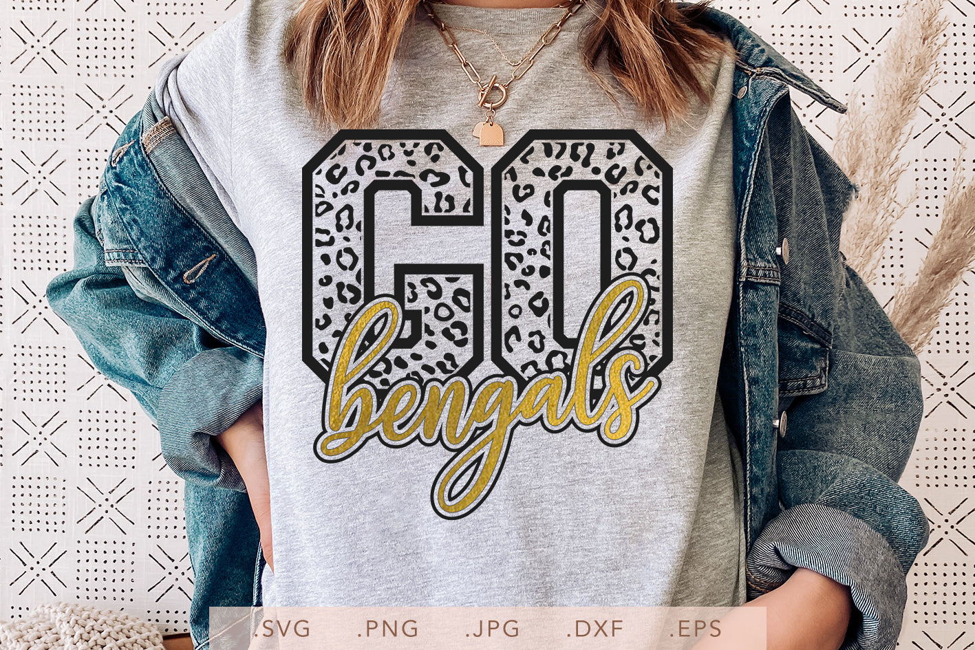 Bengals Bundle SVG Digital File, Go Bengals Svg, Leopard Print