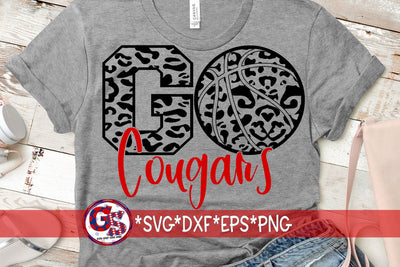 Go Cougars Basketball SVG DXF EPS PNG SVG Greedy Stitches 
