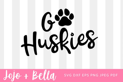 Go Huskies Svg, Football Svg, Paw Print SVG Football Png, Go Huskies T-shirt designs, Mascot Svg, Cheerleader Svg, Shirt Svg, Svg Files For Cricut, Sublimation Designs SVG Jojo&Bella 