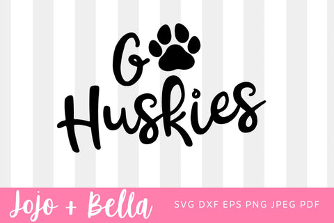 Go Huskies Svg, Football Svg, Paw Print SVG Football Png, Go Huskies T-shirt designs, Mascot Svg, Cheerleader Svg, Shirt Svg, Svg Files For Cricut, Sublimation Designs SVG Jojo&Bella 