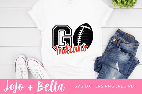 Go Indians Svg, Indians Football Svg, Football Svg, SVG T-shirt designs, Indians Mascot Svg, Cheerleader Svg, Indians Shirt Svg, Svg Files For Cricut, Sublimation Designs Downloads SVG Jojo&Bella 