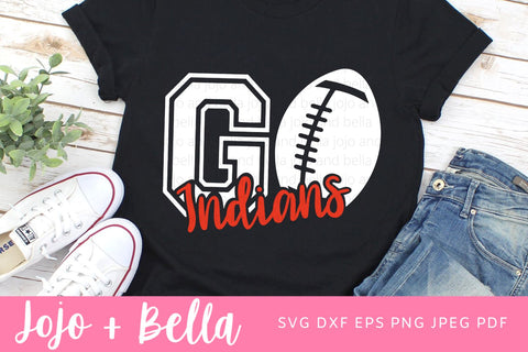 Go Indians Svg, Indians Football Svg, Football Svg, SVG T-shirt designs, Indians Mascot Svg, Cheerleader Svg, Indians Shirt Svg, Svg Files For Cricut, Sublimation Designs Downloads SVG Jojo&Bella 