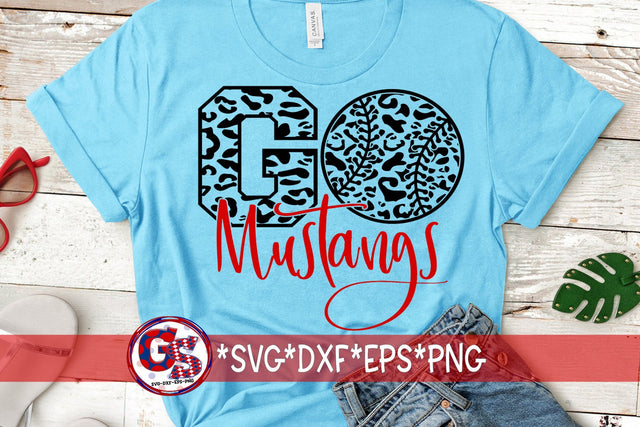 Go Mustangs Baseball SVG DXF EPS PNG SVG Greedy Stitches 