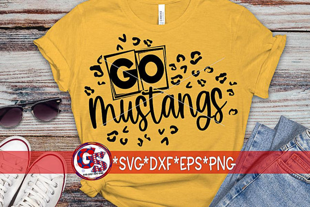 Go Mustangs Leopard Print SVG DXF EPS PNG SVG Greedy Stitches 