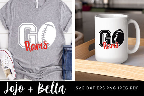 Go Rams Svg, Rams Football Svg, Football Svg, Grunge SVG T-shirt designs, Rams Mascot Svg, Cheerleader Svg, Rams Shirt Svg, Svg Files For Cricut, Sublimation Designs Downloads SVG Jojo&Bella 