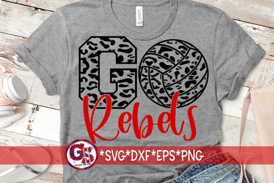 Go Rebels Volleyball Leopard Print SVG DXF EPS PNG SVG Greedy Stitches 