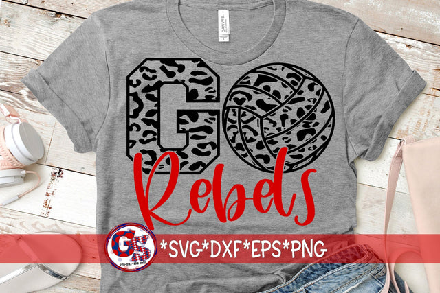 Go Rebels Volleyball Leopard Print SVG DXF EPS PNG SVG Greedy Stitches 