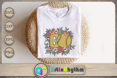 Go Svg, Floral Softball Svg, Softball Svg, Softball Svg Files, Sports Svg SVG Artinrhythm shop 