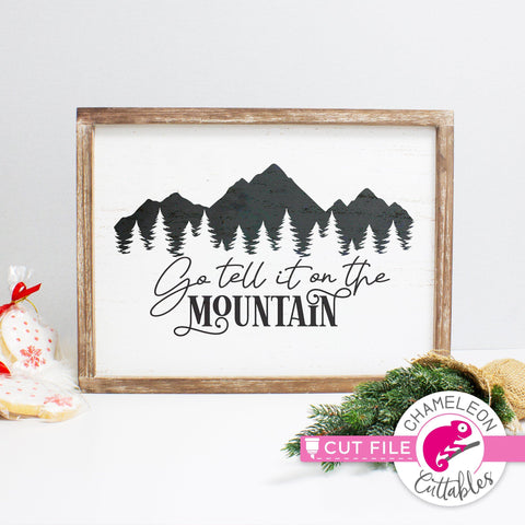 Go tell it on the mountain horizontal svg png dxf SVG Chameleon Cuttables 