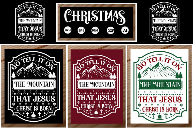 Go Tell It On The Mountain That Jesus Christ Is Born Porch SVG SVGs,Quotes and Sayings,Food & Drink,On Sale, Print & Cut SVG DesignPlante 503 