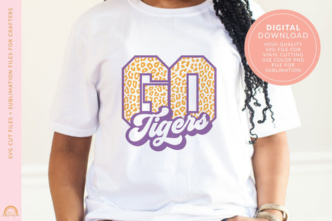 Go Tigers SVG College Football Team Game Day Shirt with Leopard Print LSU SVG HM SVG Pixel Sublimation 