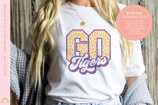 Go Tigers SVG College Football Team Game Day Shirt with Leopard Print LSU SVG HM SVG Pixel Sublimation 