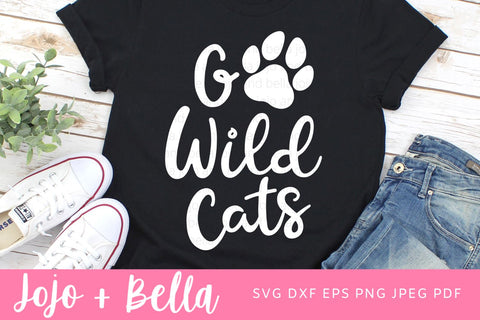 Go Wildcats Svg, Wildcats Football Svg, Football Svg, Paw Print SVG T-shirt designs, Wildcats Mascot Svg, Cheerleader Svg, Wildcats Shirt Svg, Svg Files For Cricut, Sublimation Designs Downloads. SVG Jojo&Bella 