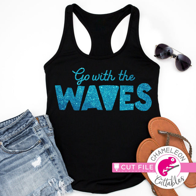 Go with the waves svg png dxf SVG Chameleon Cuttables 