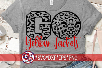 Go Yellow Jackets Basketball SVG DXF EPS PNG SVG Greedy Stitches 