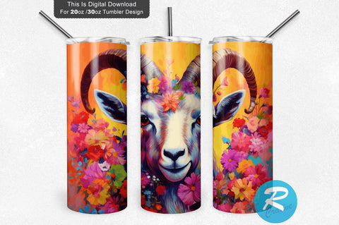 Goat Flowers 20 oz / 30 oz Skinny Tumbler Sublimation Regulrcrative 