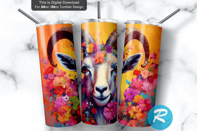 Goat Flowers 20 oz / 30 oz Skinny Tumbler Sublimation Regulrcrative 