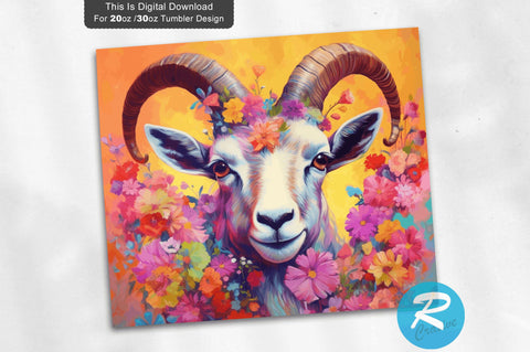 Goat Flowers 20 oz / 30 oz Skinny Tumbler Sublimation Regulrcrative 