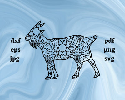Goat Mandala SVG Cut File SVG Northern Light SVG 