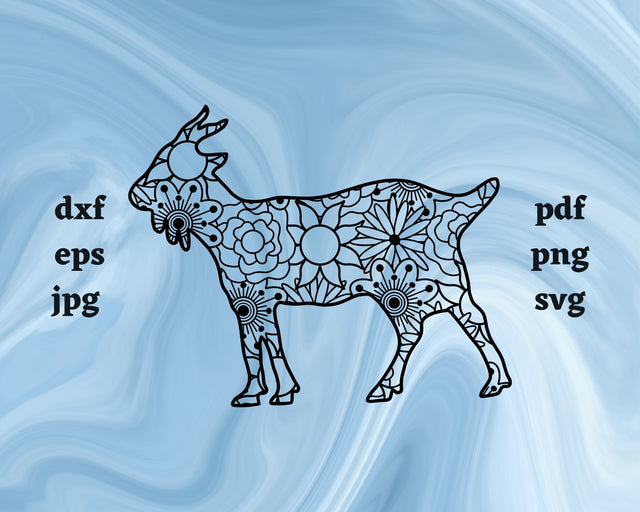 Goat Mandala SVG Cut File SVG Northern Light SVG 