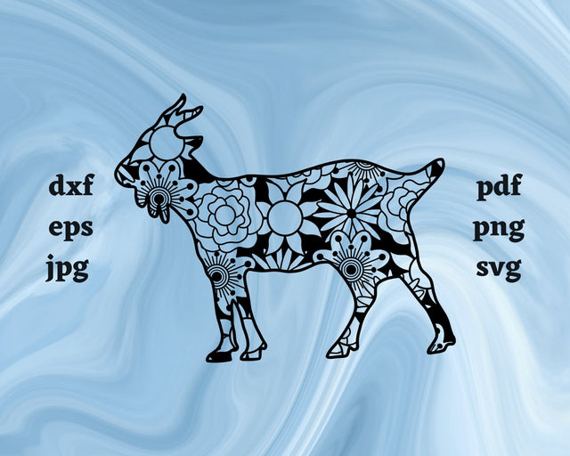 Goat Mandala SVG Cut File SVG Northern Light SVG 