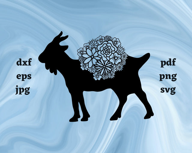 Goat Mandala SVG Cut File SVG Northern Light SVG 
