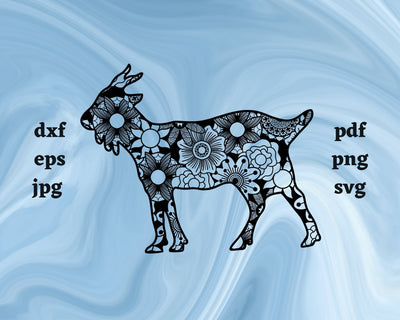 Goat Mandala SVG Cut File SVG Northern Light SVG 