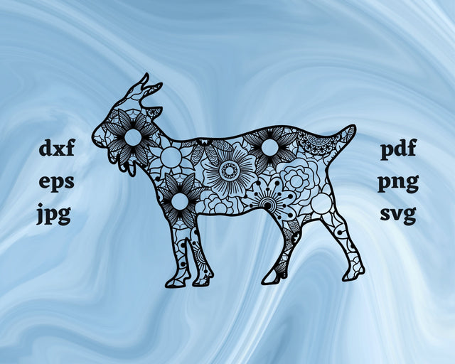 Goat Mandala SVG Cut File SVG Northern Light SVG 