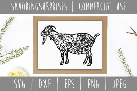 Goat Mandala Zentangle SVG SavoringSurprises 