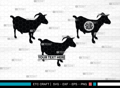 Goat Monogram, Goat Silhouette, Goat SVG, Show Goat Svg, Farm Animal Svg, Boer Goat Svg, SB00271 SVG ETC Craft 