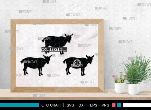 Goat Monogram, Goat Silhouette, Goat SVG, Show Goat Svg, Farm Animal Svg, Boer Goat Svg, SB00271 SVG ETC Craft 
