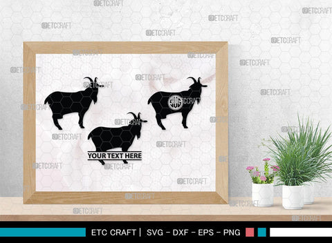 Goat Monogram, Goat Silhouette, Goat SVG, Show Goat Svg, Farm Animal Svg, Boer Goat Svg, SB00271 SVG ETC Craft 