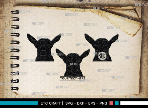 Goat Monogram, Goat Silhouette, Goat SVG, Show Goat Svg, Farm Animal Svg, Boer Goat Svg, SB00271 SVG ETC Craft 