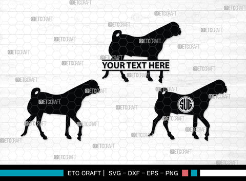 Goat Monogram, Goat Silhouette, Goat SVG, Show Goat Svg, Farm Animal Svg, Boer Goat Svg, SB00271 SVG ETC Craft 