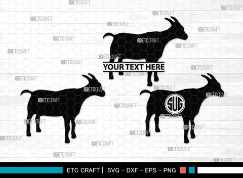 Goat Monogram, Goat Silhouette, Goat SVG, Show Goat Svg, Farm Animal Svg, Boer Goat Svg, SB00271 SVG ETC Craft 