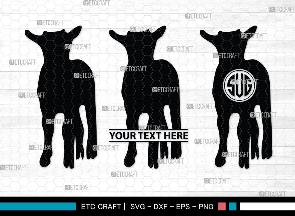 Goat Monogram, Goat Silhouette, Goat SVG, Show Goat Svg, Farm Animal ...