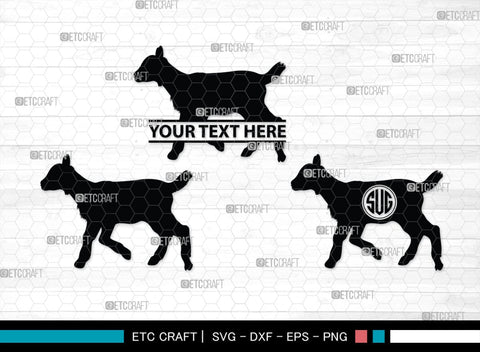 Goat Monogram, Goat Silhouette, Goat SVG, Show Goat Svg, Farm Animal Svg, Boer Goat Svg, SB00271 SVG ETC Craft 
