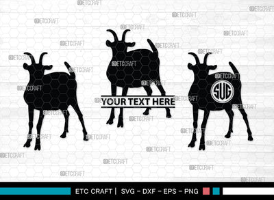 Goat Monogram, Goat Silhouette, Goat SVG, Show Goat Svg, Farm Animal Svg, Boer Goat Svg, SB00271 SVG ETC Craft 